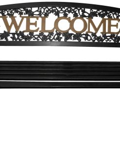 Black & Gold Welcome Metal Bench