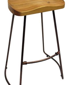 Iron Grove Wood and Rebar Stool