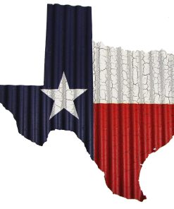Texas Flag Map Corrugated Metal Art - Large - For Pickup ONLY (Excluding Wholesale Orders)